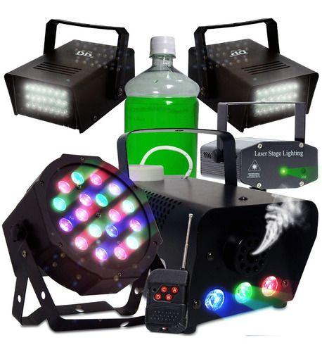 Imagem de Kit Iluminação Para Festas Dj Balada Jogo De Luz Strobos Rgb