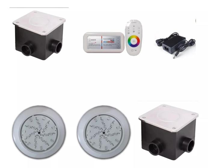 Imagem de Kit Iluminação Para Piscinas Refletores Led Rgb
