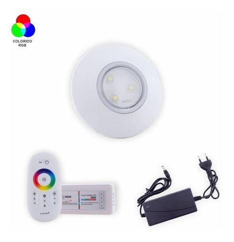 Imagem de Kit Iluminação Piscina 12m² Led 95mm+módulo Rgb + Fonte 12v 