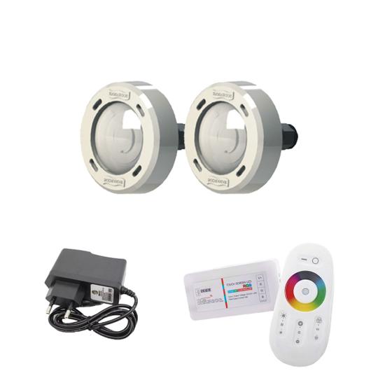 Imagem de Kit Iluminação Piscina 24m² - 2 Leds 5w + Comando Rgb Touch