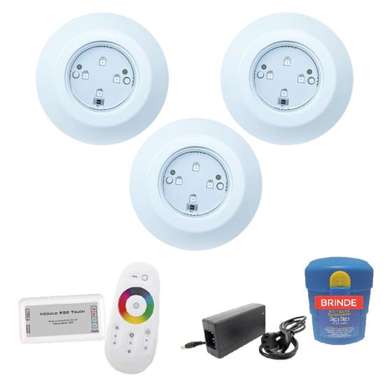 Imagem de Kit Iluminação Piscina 36m² Completo - 1 Módulo + 3 Leds 9w