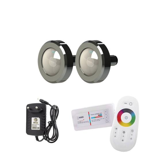 Imagem de Kit Iluminação Piscina 50m² 2 Leds 10w + Comando Rgb Touch