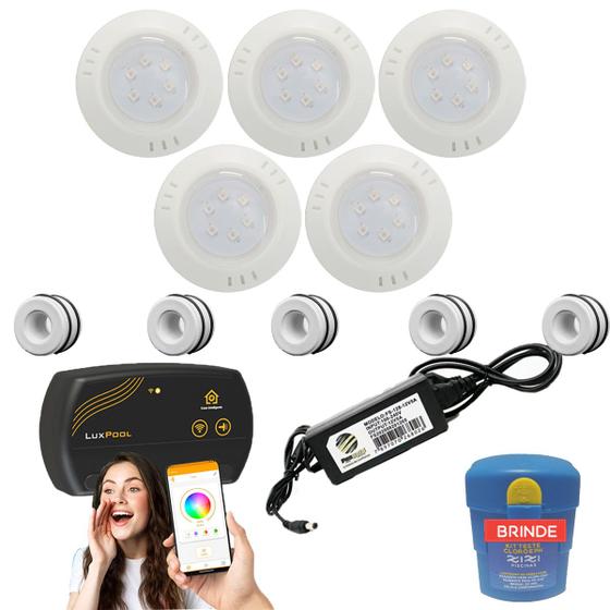 Imagem de Kit Iluminação Piscina 50mm 100m² 5 Led 9w, Smart Lux, Fonte