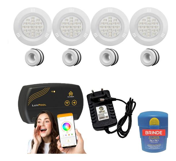 Imagem de Kit Iluminação Piscina 50mm 40m² 4 Led 5w, Smart Lux, Fonte