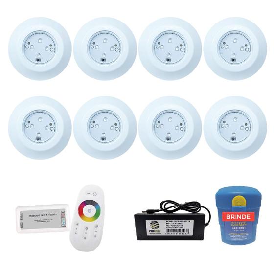 Imagem de Kit Iluminação Piscina 96m² Completo - 1 Módulo + 8 Leds 9w