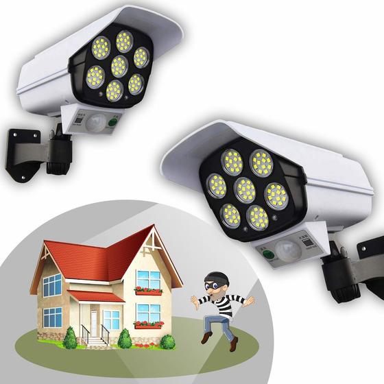 Kit Iluminação Residencial Sem Fio Luz Solar Imita Câmera De Segurança