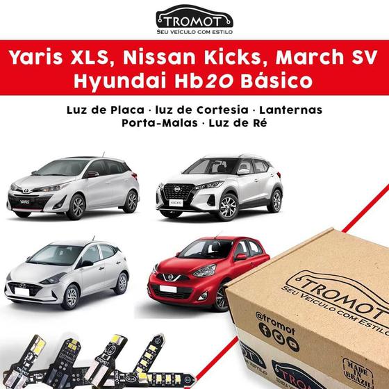Kit Iluminação Yaris Xls Nissan Kicks March Sv E Hyndai Hb20 Básico Tromot Acessórios Para