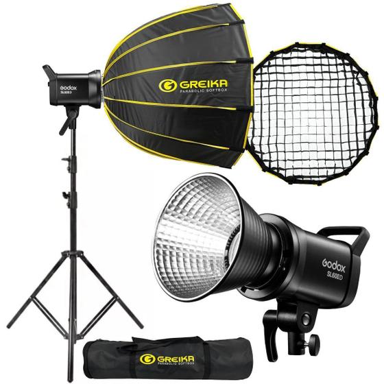 Imagem de Kit Iluminador Godox Sl60iid Led Luz Fria Com Softbox Octa 60cm Grid E Tripé