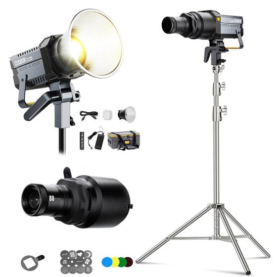 Imagem de Kit Iluminador Led Colbor Cl220 Bicolor 220w + Lente De Projeção Cpl80 Com 12 Efeitos