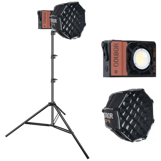 Imagem de Kit Iluminador Led Colbor Wonder W60 Bicolor + Softbox Grid + Tripé 2,4 metros