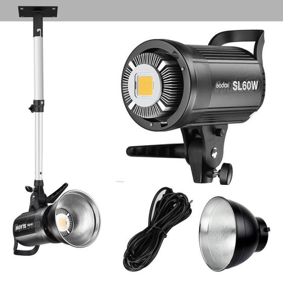 Imagem de Kit Iluminador Led Godox Sl60w Luz Fria E Suporte De Teto