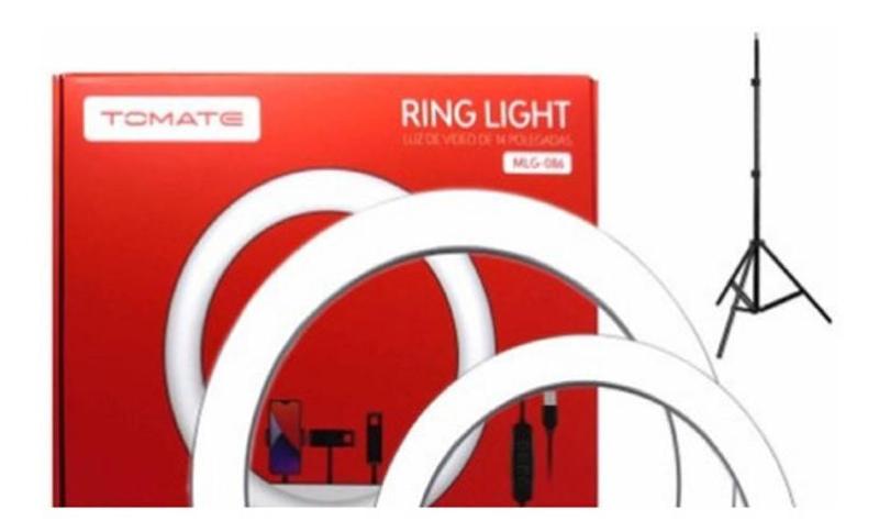 Imagem de Kit Iluminador Ring Light 14''/10'' Com Tripé Mlg-086 Tomate