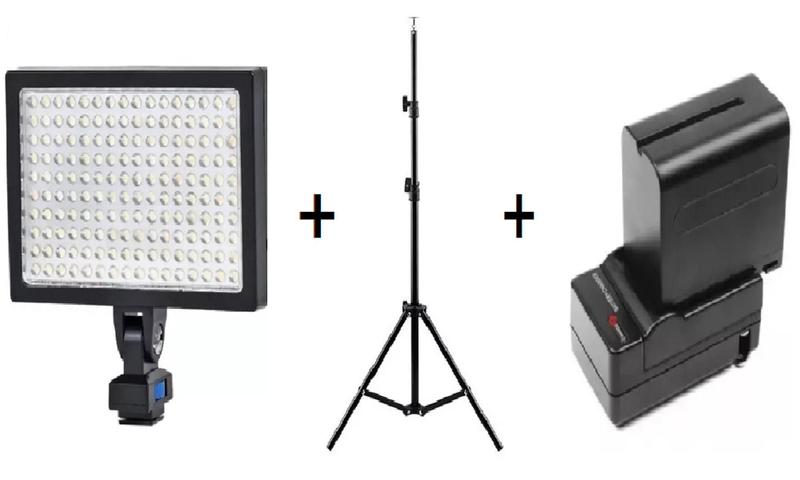 Imagem de Kit Iluminador Soleste Led-1700 Bateria + Carregador + Tripé