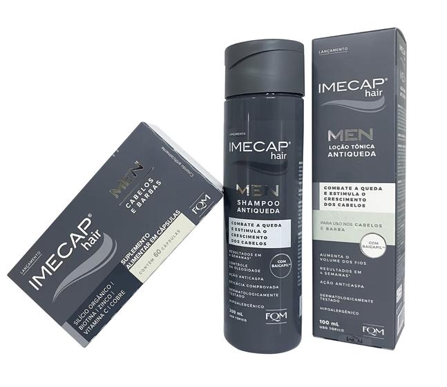 Imagem de Kit Imecap Hair Men Cabelos e Barbas Shampoo Loção Capsulas