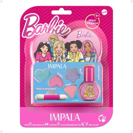 Imagem de Kit Impala Barbie:1 Esmalte e Paleta de Maquiagem Infantil 