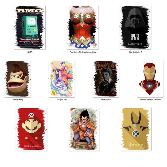Imagem de Kit Impressão Folhas Sublimaticas Tema Geek Nerd Desenhos 10