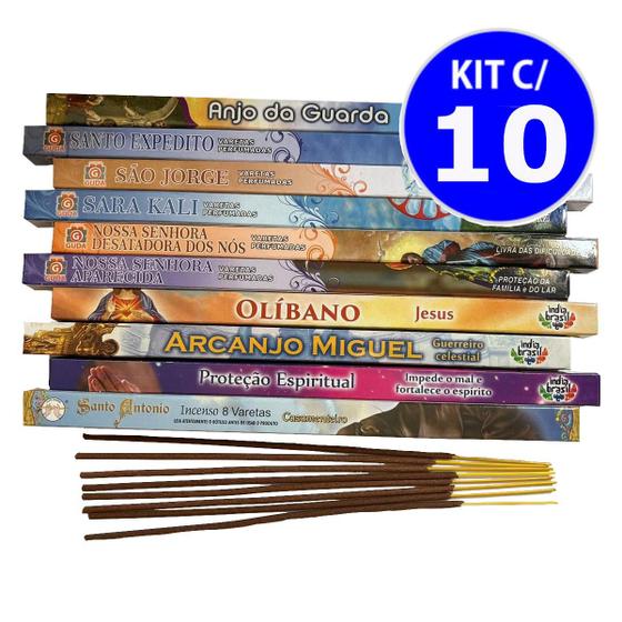 Imagem de Kit Incensos Indianos Católicos - Sortidos - Kit 10 caixas