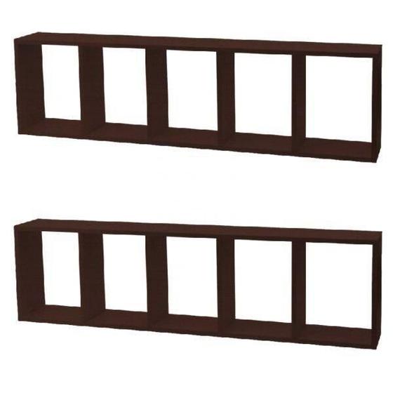 Imagem de Kit Infantil 2 Nichos Cubo com 4 Prateleiras Alki Kit Cubos Baby Espresso Móveis Ameixa