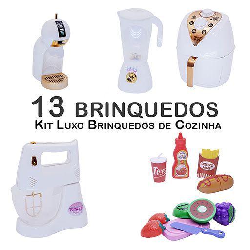Imagem de Kit Infantil Air Fryer Batedeira Fruta Cafeteira 13p