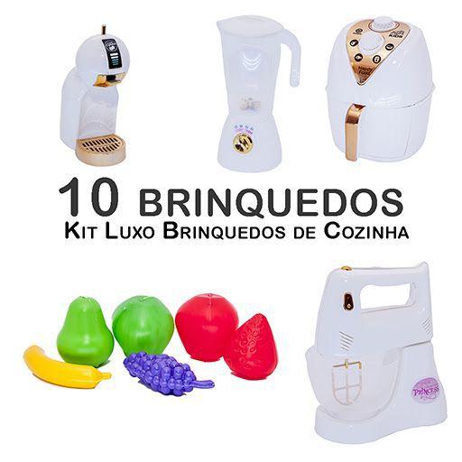 Imagem de Kit Infantil Air Fryer Batedeira Frutas Cafeteira 10pç