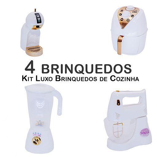 Imagem de Kit Infantil Air Fryer Batedeira Liquidificador Cafeteira 4p