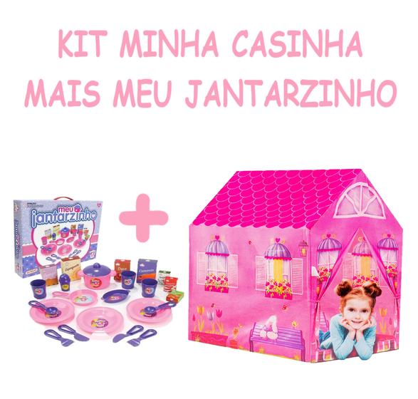 Imagem de Kit Infantil Barraca Casinha +Jantarzinho P/ Brincar Casinha