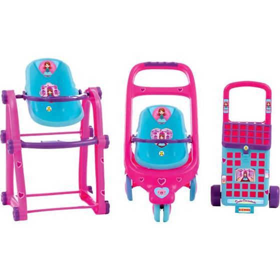 Imagem de Kit Infantil Biemme Sonho Encantado - 3 em 1 - Rosa/Lilás