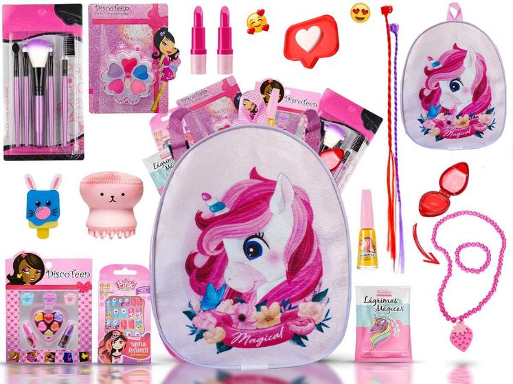 Imagem de Kit Infantil C/ Maquiagem Mochila + Batom Esmalte Top BZ134