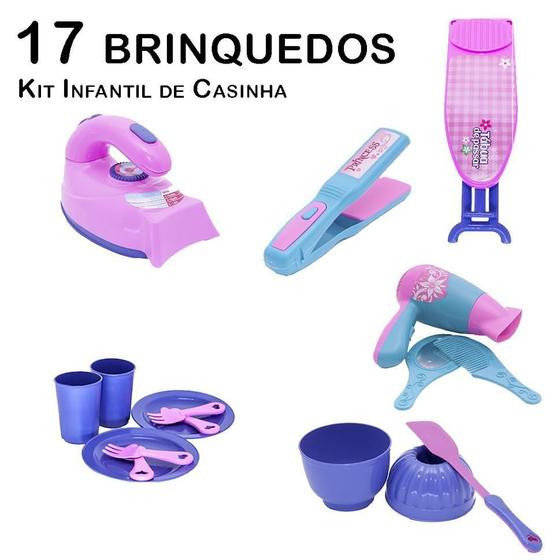 Imagem de Kit Infantil Casinha Ferro Tábua Forma Secador Chapinha17P