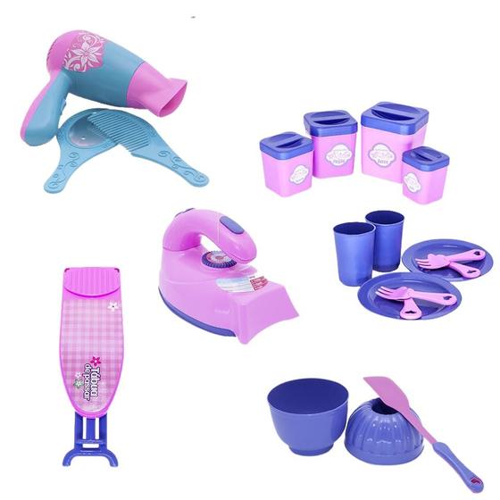 Imagem de Kit Infantil Casinha Ferro Tábua Forminha Secador Pote 20P