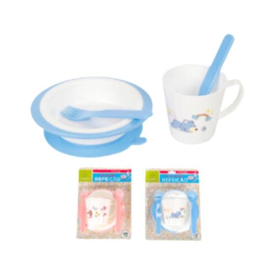 Imagem de Kit Infantil Com 04pçs Prato Caneca E Talheres - IAL003