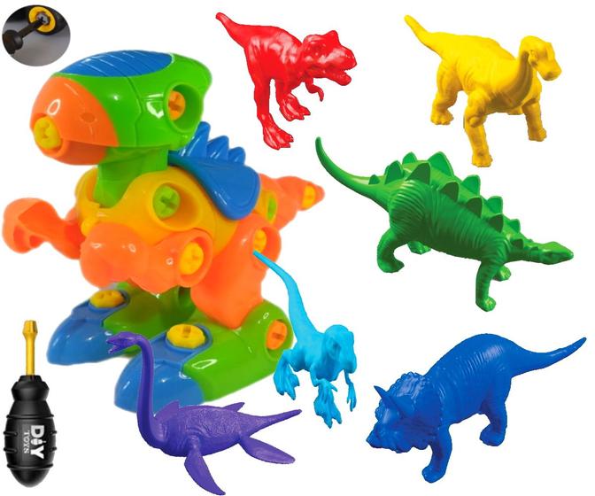 Kit Infantil Dino Monta e Desmonta com 8 Dinossauros - GGB Brinquedos ...