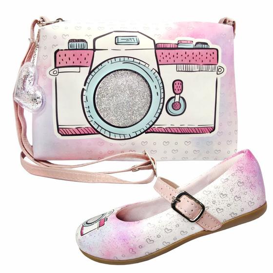 Imagem de Kit Infantil Feminino Sapatilha e Bolsa Máquina Fotográfica, Magicc Kids