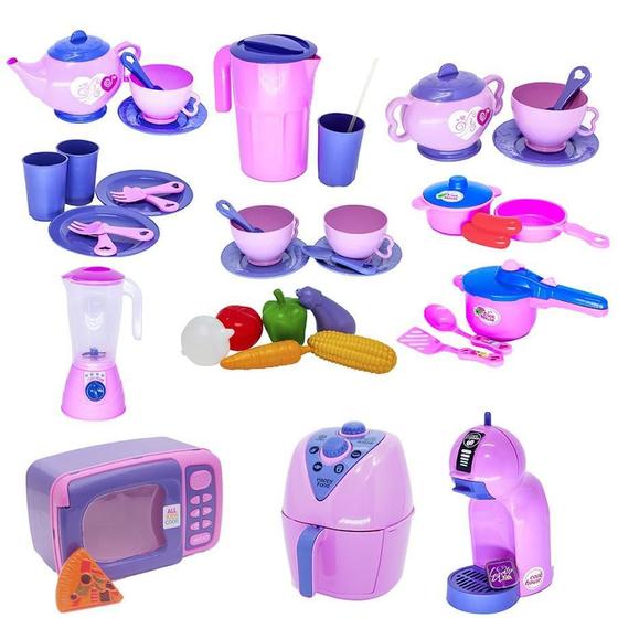 Imagem de Kit Infantil Microondas Legumes Cozinha Liquidificador 42Pç