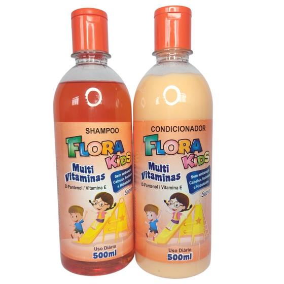 Kit Infantil Multivitaminas (Shampoo e Condicionador 500ml) Flora Kids Menor preço em Kit Infantil Multivitaminas (Shampoo e Condicionador 500ml) Flora Kids