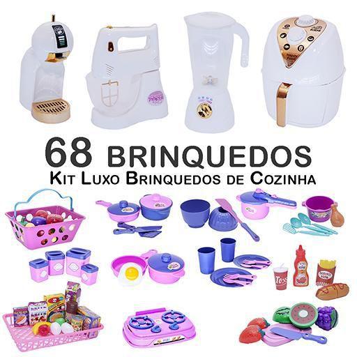 Imagem de Kit Infantil Prato Copo Potes Mercado Panela De Pressão 68P