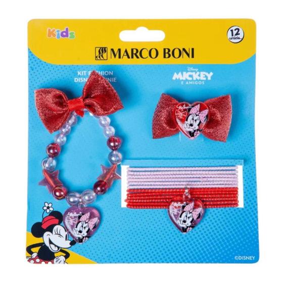 Imagem de Kit Infantil Presilha Elástico E Pulseira Minnie Marco Boni