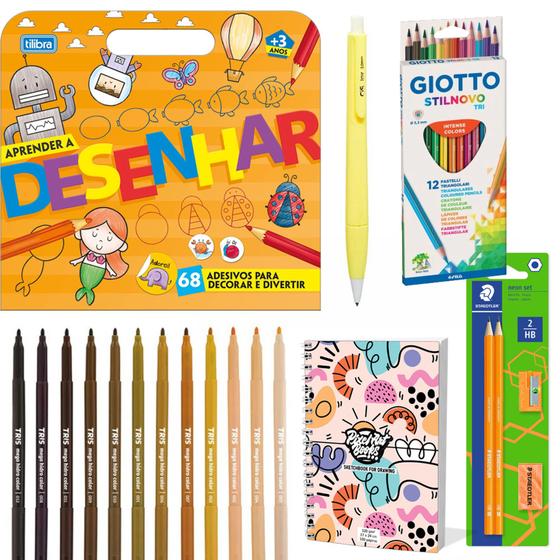 Imagem de Kit Infantil Tilibra Aprenda A Desenhar 31 Peças