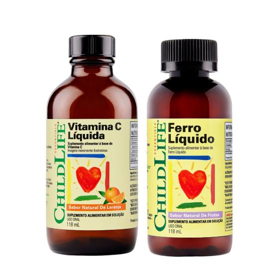 Imagem de Kit Infantil Vitamina C 118ml + Ferro Líquido 118ml ChildLife