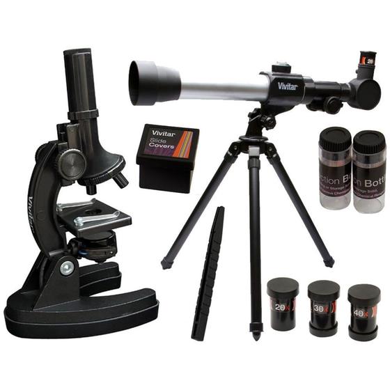 Imagem de Kit Infantil Vivtelmic20 Combinado Telescópio E Microscópio Vivitar