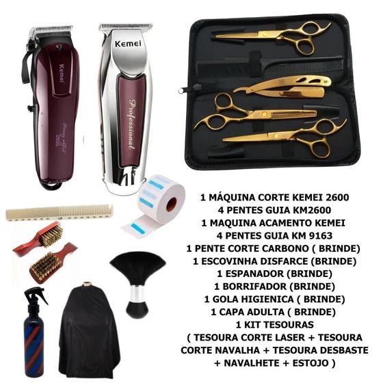 Imagem de Kit inicial barbeiro completo ( máquinas tesouras e acessórios )