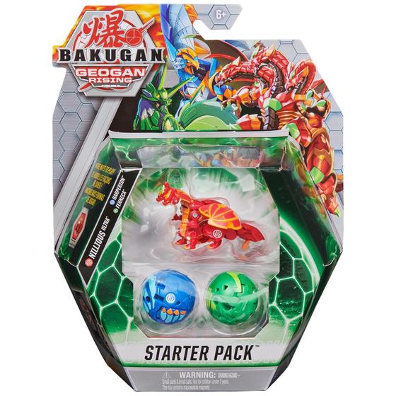 Imagem de Kit Inicial de Bakugan 3 Unidades Nillious Ultra e Colecionáveis Geogan Rising