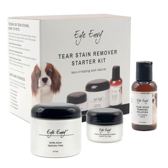 Imagem de Kit inicial de removedor de manchas de lágrima Eye Envy para cães