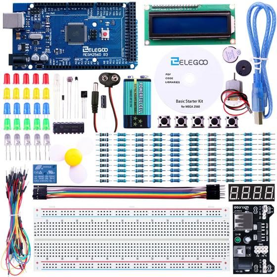 Imagem de Kit Inicial ELEGOO Mega R3 2560 com Arduino IDE