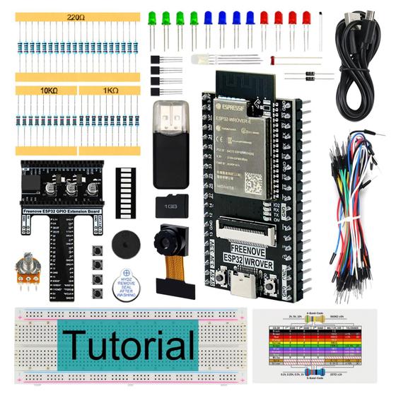 Imagem de Kit Inicial FREENOVE para ESP32-WROVER CAM com Tutorial (400 páginas)