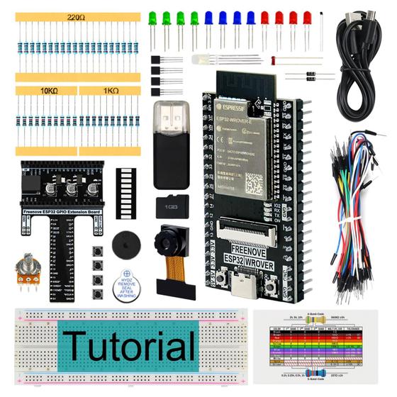 Imagem de Kit inicial FREENOVE para ESP32-WROVER CAM com tutorial 400p