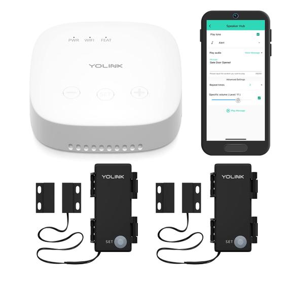 Imagem de Kit Inicial Inteligente YoLink SpeakerHub com Sensor de Contato Externo