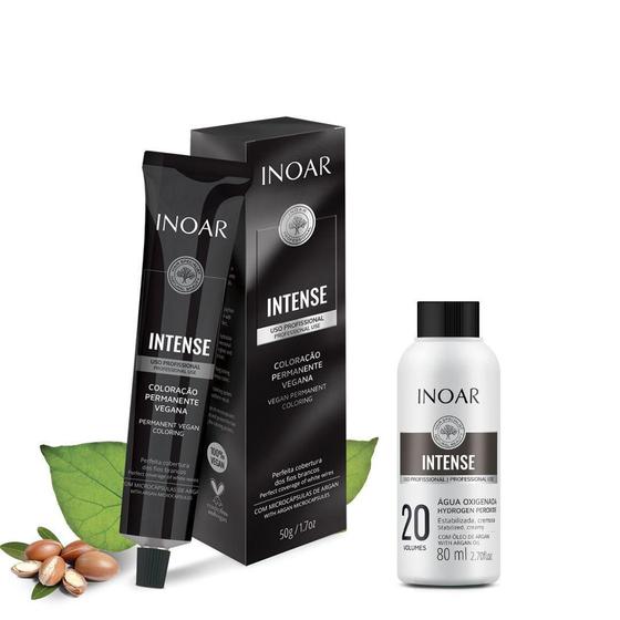 Imagem de Kit Inoar 7.4 Louro Cobre E Água Oxigenada Intense 6% 20Vol