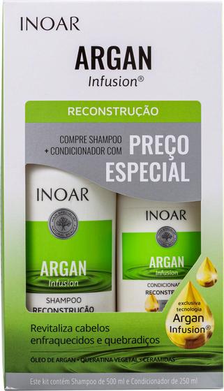 Imagem de Kit Inoar Argan Infusion Reconstrução Shampoo 500ml e Condicionador 250ml