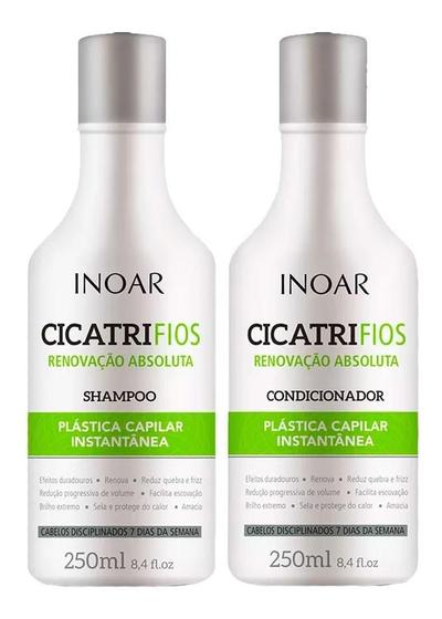 Imagem de Kit Inoar Cicatrifios Shampoo Condicionado Máscara Leave-In